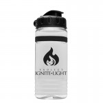 20 Oz. Transparent Stripe Bottle w/Flip Top Lid with Logo