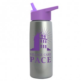 26 Oz. Metallic Tritan Sports Bottle w/Flip Straw Lid with Logo