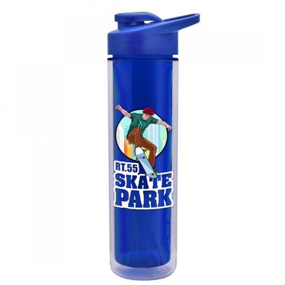 Logo Branded The Chiller 16 Oz. Double Wall Insulated Bottle w/Drink-Thru Lid (Digital)