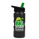 Mini Peak - 22 Oz. Tritan Metalike Bottle w/Flip-Straw Lid - Digital Imprinted with Logo