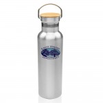 Customized Wood Top Stainless Steel Water Bottles 20 oz