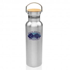 Customized Wood Top Stainless Steel Water Bottles 20 oz