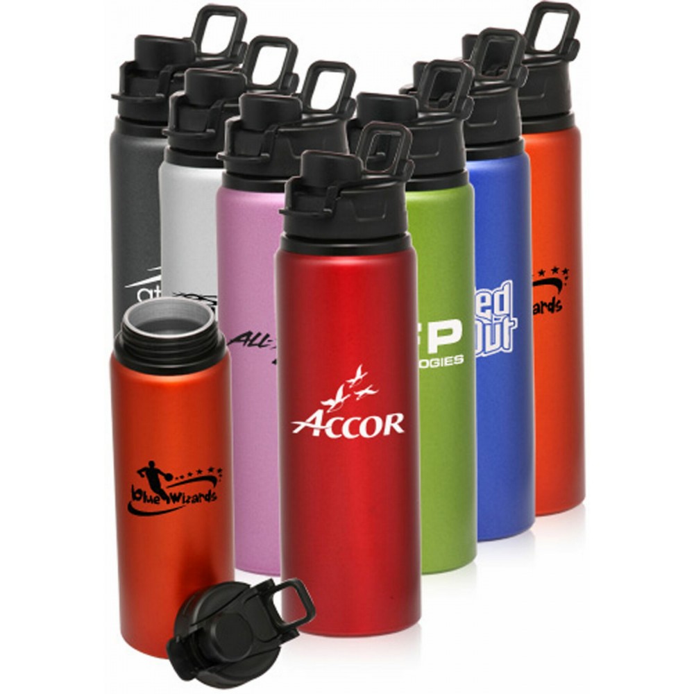 26 Oz. Aluminum Water Bottle w/ Snap Lid with Logo