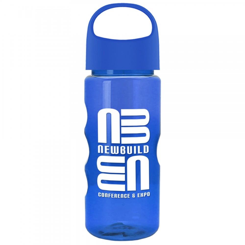 22 Oz. Mini Mountain Transparent Bottle w/Oval Crest Lid with Logo