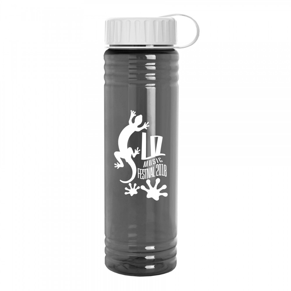 24 Oz. Slim Fit Water Sports Bottle w/Tethered Lid with Logo 24 Oz. Slim Fit Water Sports Bottle w/Tethered Lid with Logo