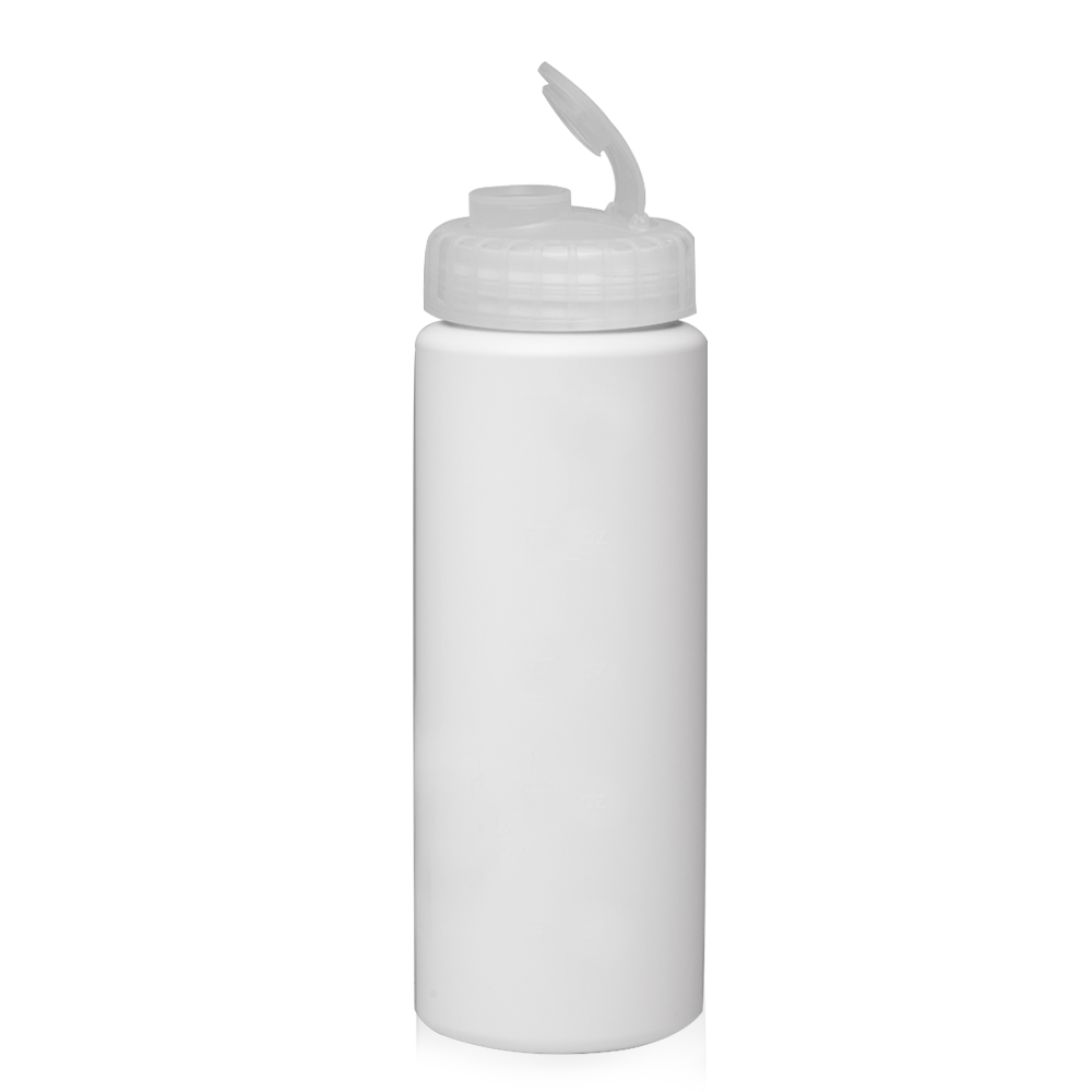 Logo Branded HDPE Plastic Water Bottles with Sipper Lids 32oz Logo Branded HDPE Plastic Water Bottles with Sipper Lids 32oz