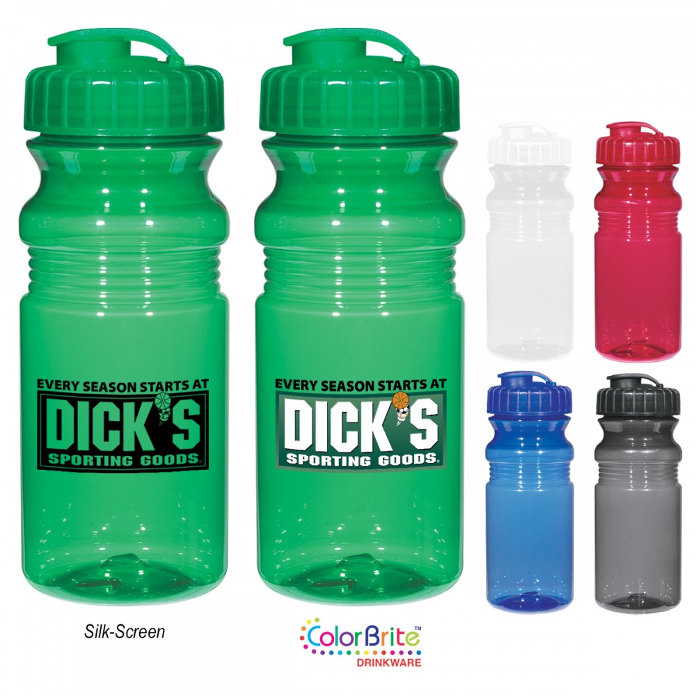 20 Oz. Poly-clear Fitness Bottle With Super Sipper Lid with Logo