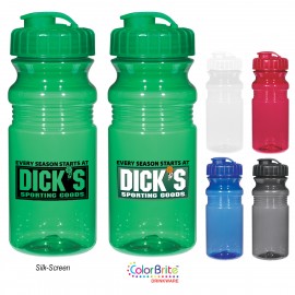 20 Oz. Poly-clear Fitness Bottle With Super Sipper Lid with Logo