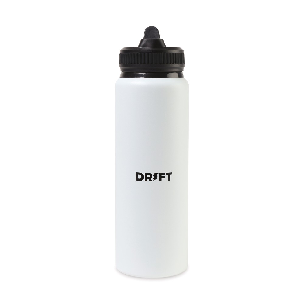 Jett Aluminum Straw Lid Hydration Bottle - 32 Oz. - White with Logo