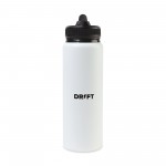 Jett Aluminum Straw Lid Hydration Bottle - 32 Oz. - White with Logo
