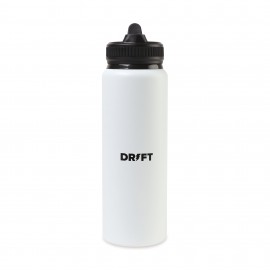 Jett Aluminum Straw Lid Hydration Bottle - 32 Oz. - White with Logo