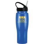 24 Oz. Contour Bottle w/Sport Sip Lid & Straw - Solid Colors with Logo