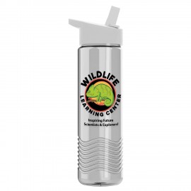 Customized 24 Oz. Transparent Wave Bottle w/Flip Straw - Digital