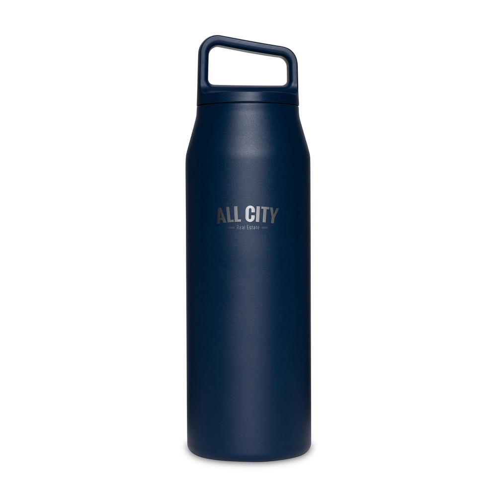 MiiR Vacuum Insulated Wide Mouth Bottle - 32 Oz. - Tidal Blue with Logo