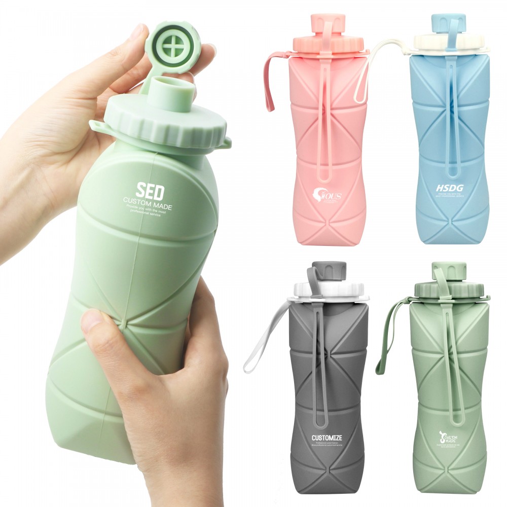Creative Silicone Folding Water Bottle with Logo