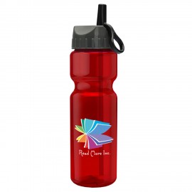 28 Oz. Sports Bottle w/Ring Straw Lid - Digital Imprint with Logo