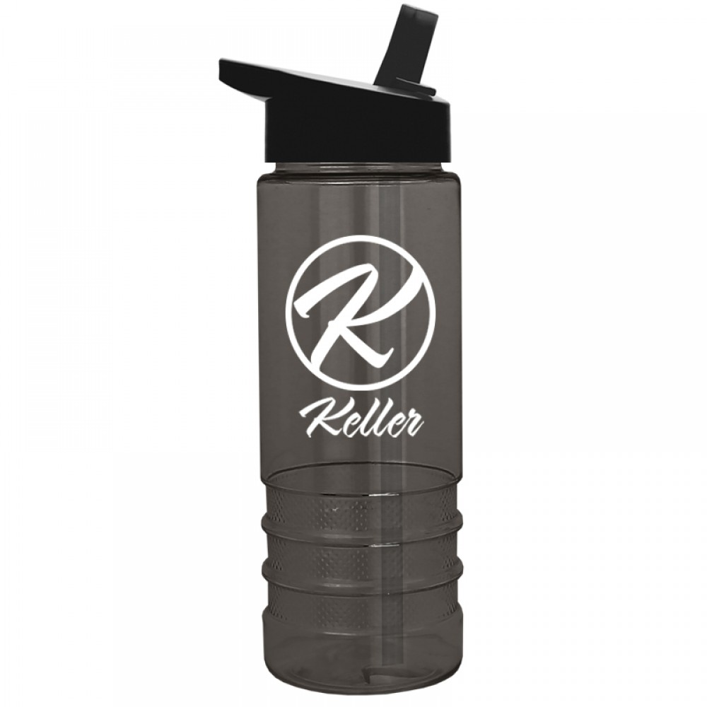 24 Oz. Salute Transparent Sports Bottle w/Flip Straw Handle Lid with Logo 24 Oz. Salute Transparent Sports Bottle w/Flip Straw Handle Lid with Logo