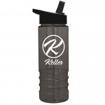 24 Oz. Salute Transparent Sports Bottle w/Flip Straw Handle Lid with Logo