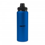 Jett Aluminum Chug Lid Hydration Bottle - 32 Oz. - Sport Blue with Logo