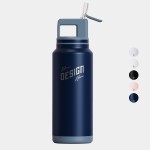 40 oz. GROSCHE ALPINE Flip 'N Sip Insulated Water Bottle With Straw with Logo