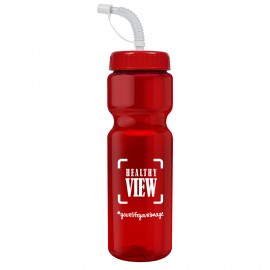 Promotional 28 Oz. Champion Transparent Sports Bottle w/Straw Lid