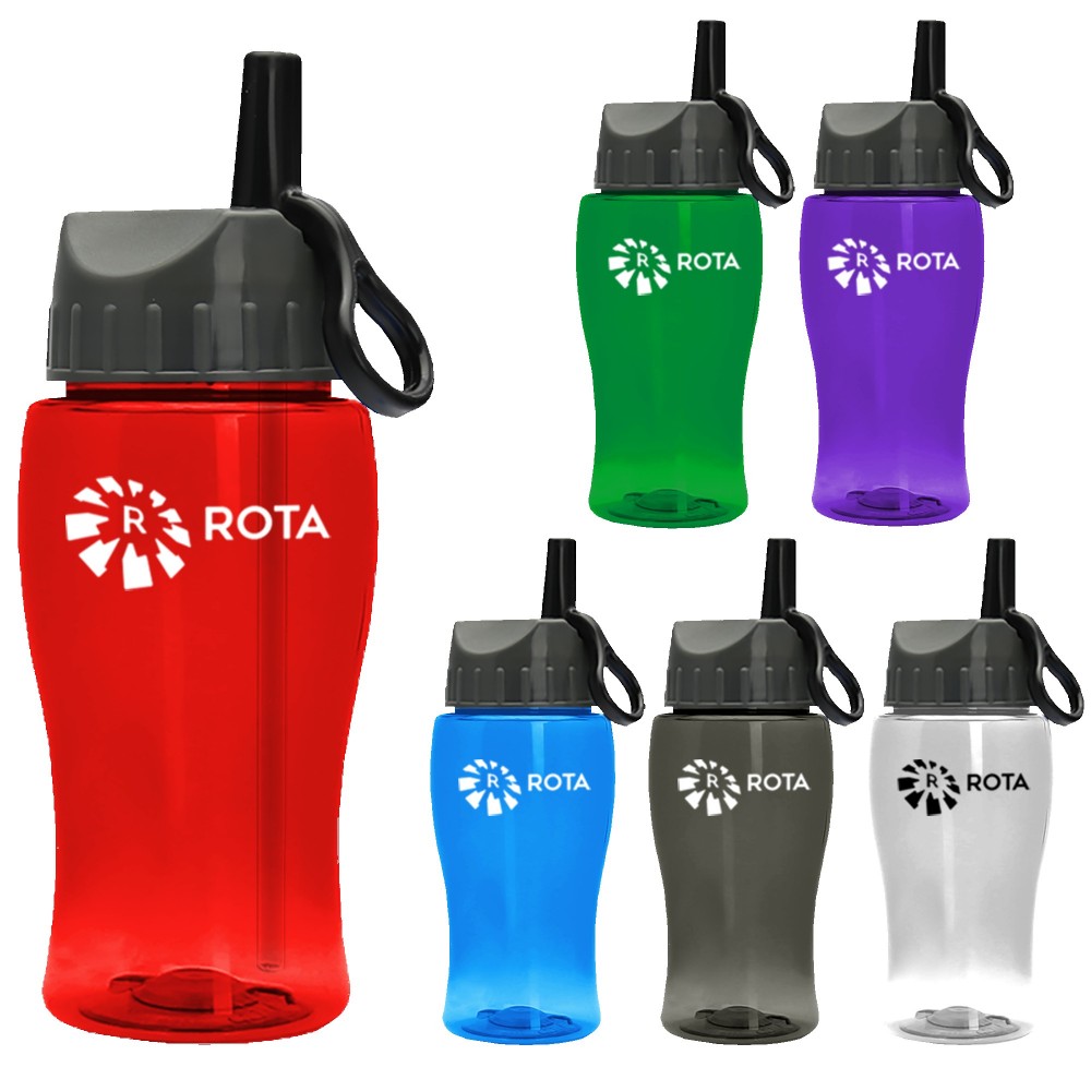 18 Oz. Poly-Pure Junior Sports Bottle w/Flip Straw Lid with Logo