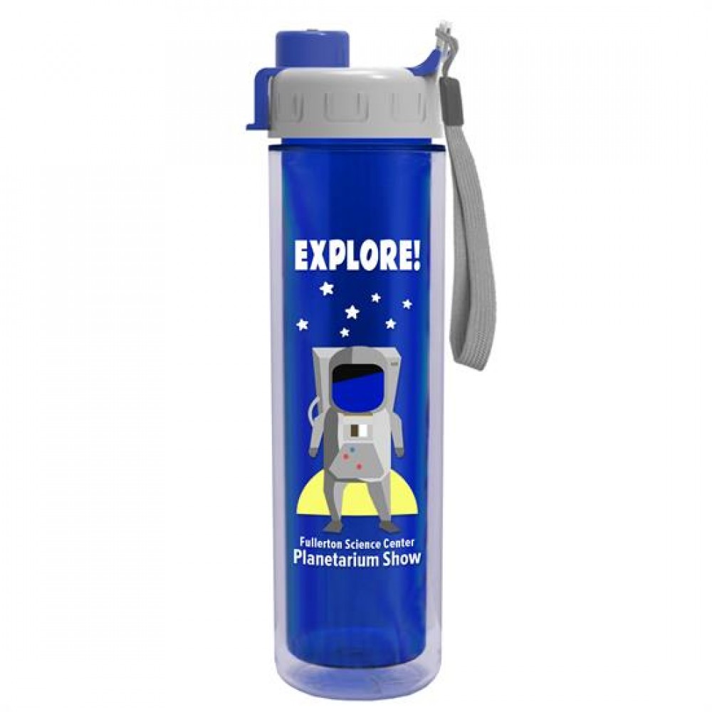 The Chiller 16 Oz. Double Wall Insulated Bottle w/Quick Snap Lid (Digital) with Logo