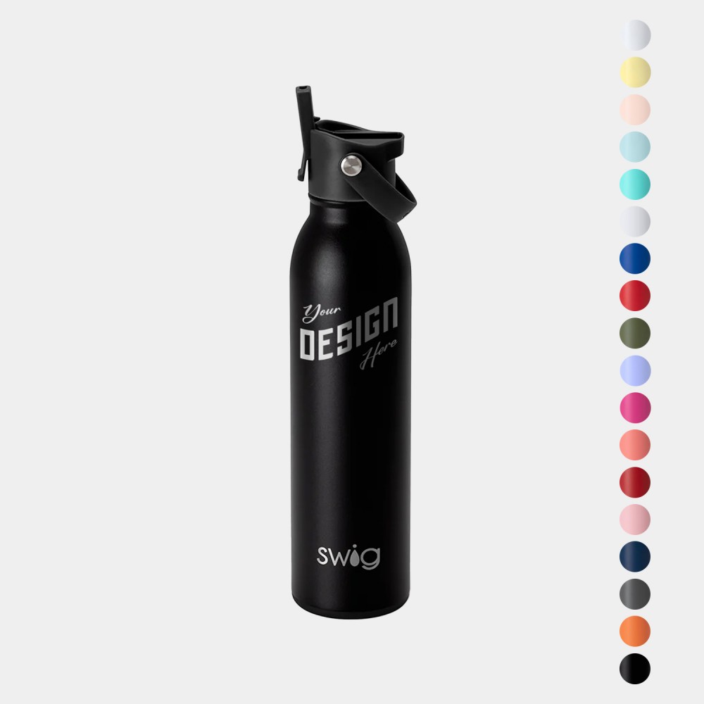 20 oz SWIG Stainless Steel Insulated Flip & Sip Water Bottle with Logo