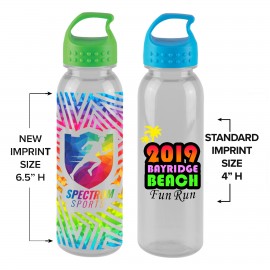 24 Oz. Transparent Sports Bottle w/Crest Lid & Digital Imprint with Logo