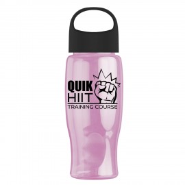 27 Oz. Poly-Pure Transparent Bottle w/Oval Crest Lid with Logo