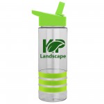 Logo Branded 24 Oz. Sergeant Stripe Tritan Sports Bottle w/Flip Straw Lid & Stripe Bands