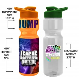 28 Oz. Transparent Bottle w/Snap Lid - Dp with Logo