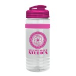 Custom 20 Oz. Transparent Stripe Bottle w/Flip Top Lid