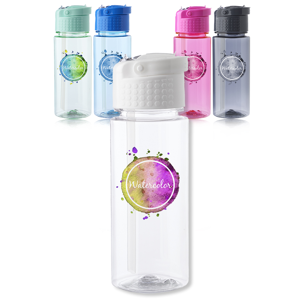 Transparent Plastic Water Bottle with Carrying Handle 17 oz with Logo Transparent Plastic Water Bottle with Carrying Handle 17 oz with Logo