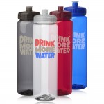 Logo Branded Poly-Clear Plastic Water Bottles 32 oz