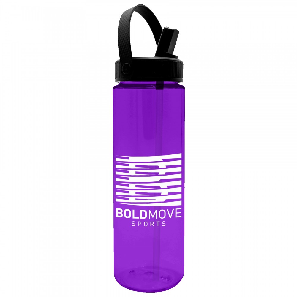 Freedom Bottle - 28 oz.Transparent Tritan Bottle with Flip Straw Handle Lid with Logo