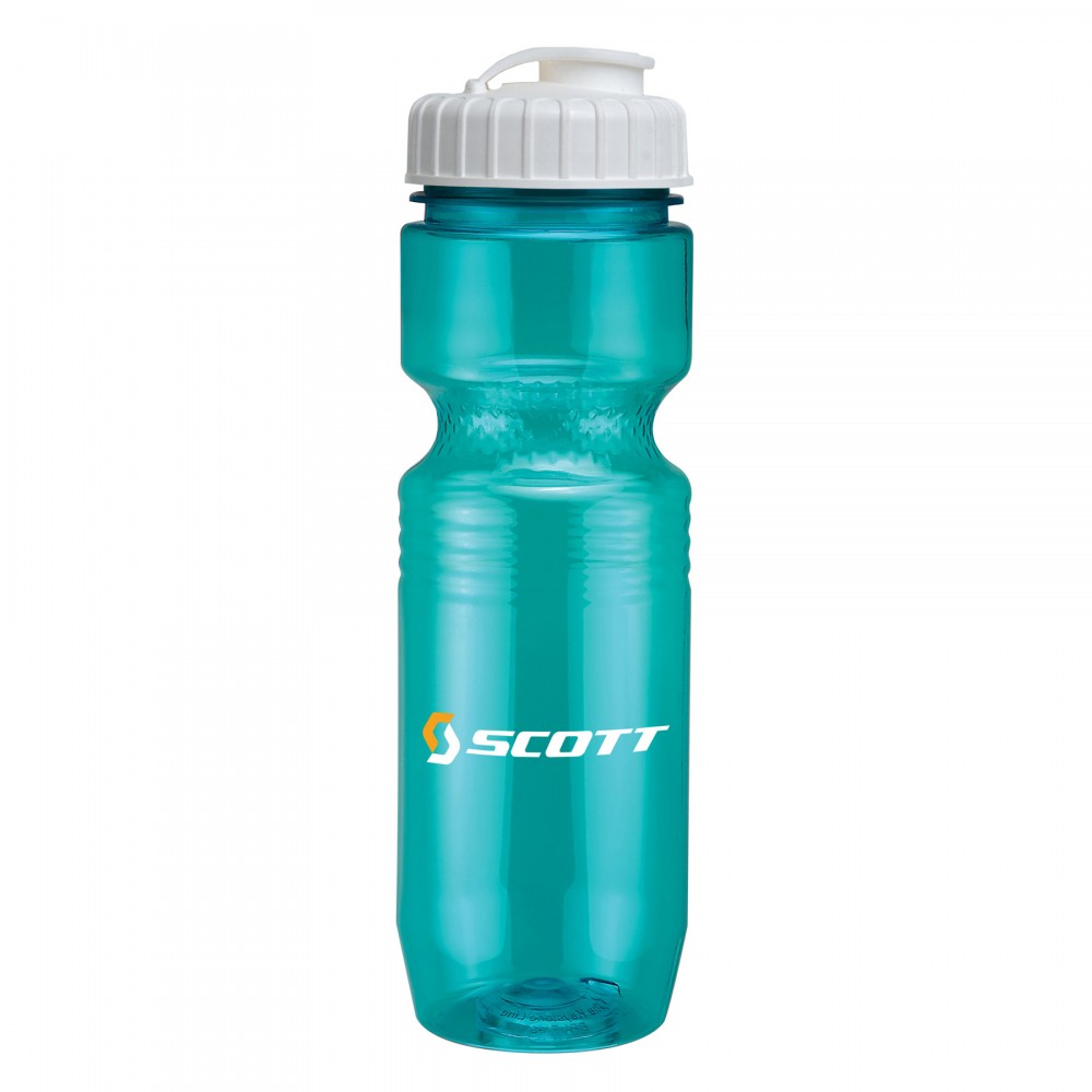 Logo Branded 26 Oz Translucent Jogger Bottle w/ Flip Top Lid