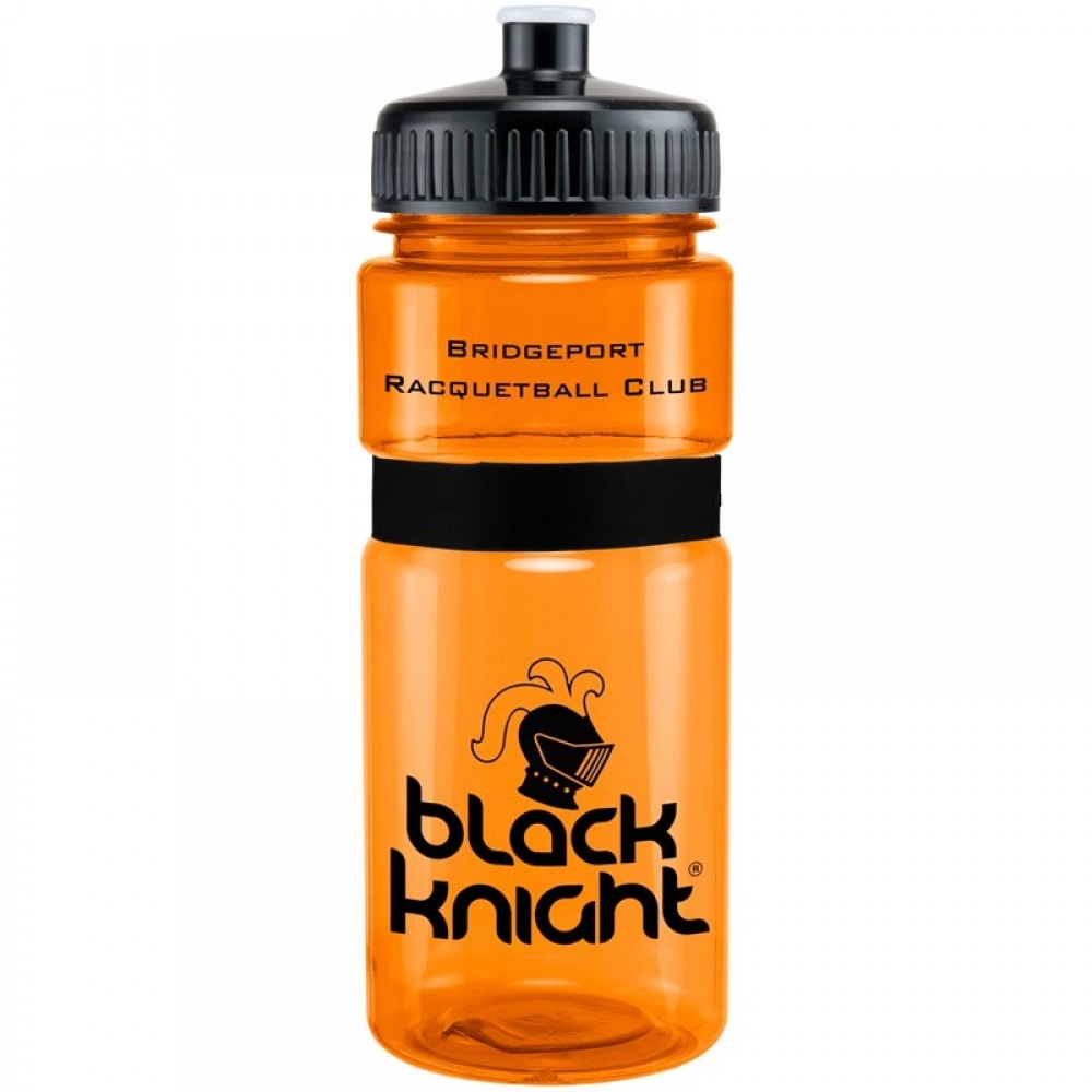20 Oz. Sportster Bottle W/Silicone Gripper Band (Push Pull Lid) with Logo 20 Oz. Sportster Bottle W/Silicone Gripper Band (Push Pull Lid) with Logo
