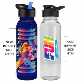 24 Oz. Transparent Sports Bottle w/Flip Straw - Digital Imprint with Logo
