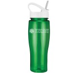 24 Oz. Translucent Contour Bottle w/ Sport Sip Lid & Straw with Logo