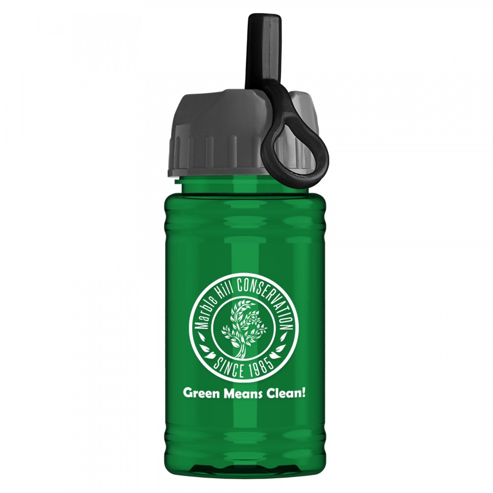 Custom 16 Oz. Upcycle Mini Rpet Sports Bottle w/Ring Straw Lid