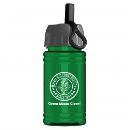 Custom 16 Oz. Upcycle Mini Rpet Sports Bottle w/Ring Straw Lid