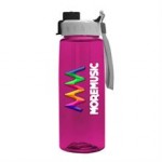 Custom 26 Oz. Transparent Flair Bottle w/Quick Snap Lid - Digital
