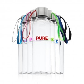 Logo Branded Plastic Water Bottle with Strap - 17 oz