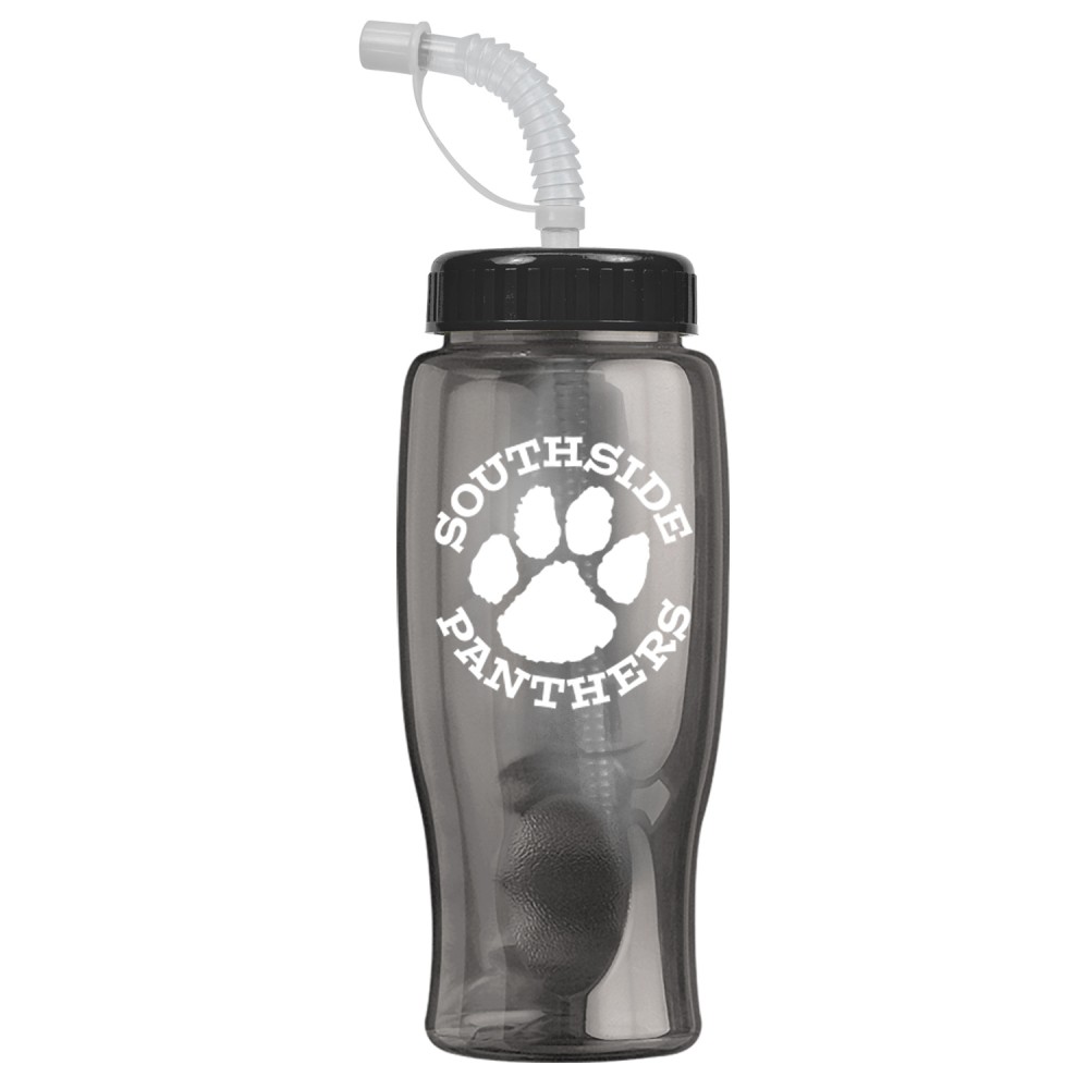 27 Oz. Poly Pure Transparent Sports Bottle w/Straw Lid with Logo 27 Oz. Poly Pure Transparent Sports Bottle w/Straw Lid with Logo