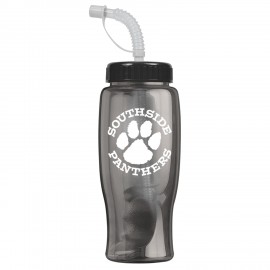 27 Oz. Poly Pure Transparent Sports Bottle w/Straw Lid with Logo