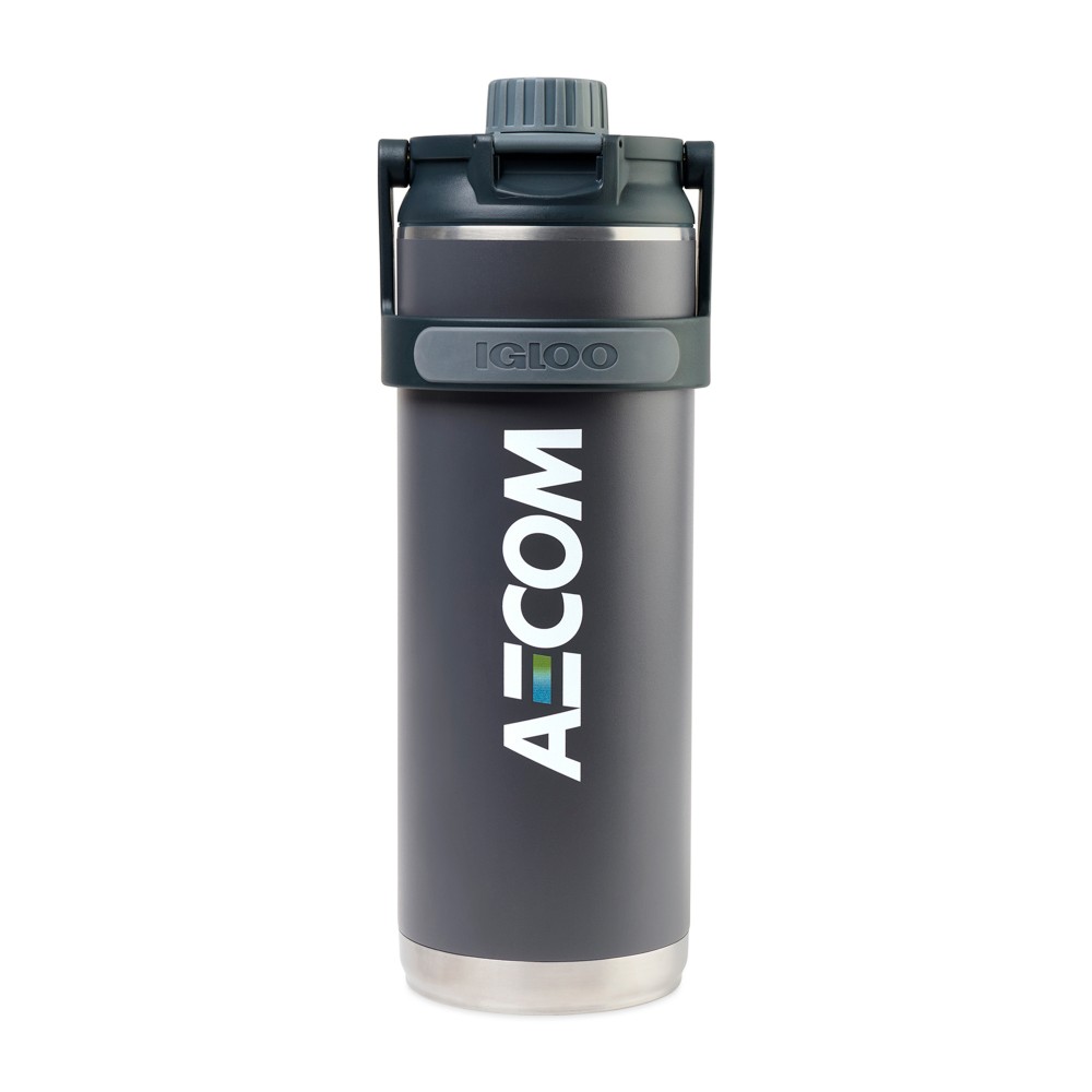Igloo Twist 'n Chug Bottle - 46 Oz. - Carbonite with Logo
