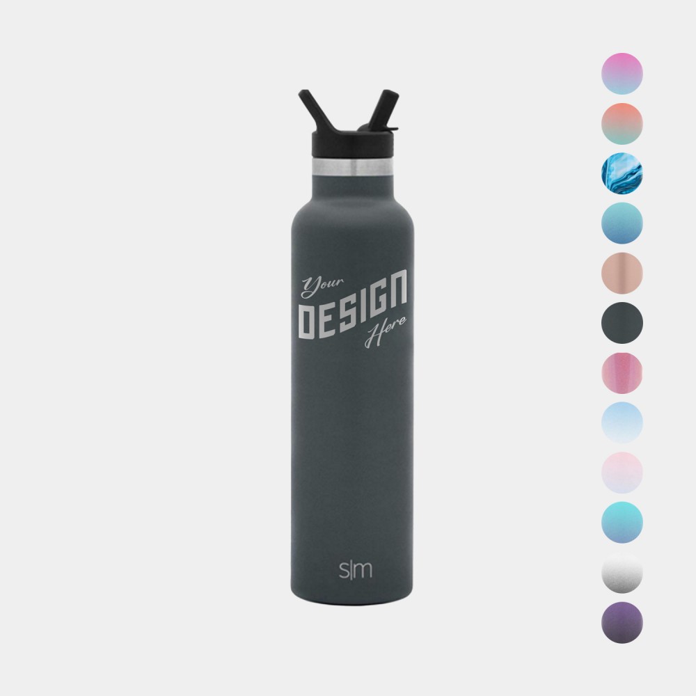 24 oz Simple Modern Stainless Steel Insulated Ascent Water Bottle w/ Straw Lid with Logo 24 oz Simple Modern Stainless Steel Insulated Ascent Water Bottle w/ Straw Lid with Logo