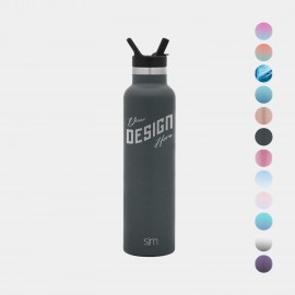24 oz Simple Modern Stainless Steel Insulated Ascent Water Bottle w/ Straw Lid with Logo  24 oz Simple Modern Stainless Steel Insulated Ascent Water Bottle w/ Straw Lid with Logo