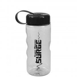 22 Oz. Mini Mountain Transparent Sports Bottle w/Tethered Lid with Logo  22 Oz. Mini Mountain Transparent Sports Bottle w/Tethered Lid with Logo